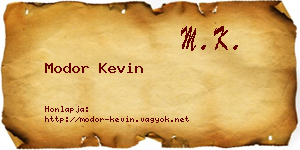 Modor Kevin névjegykártya