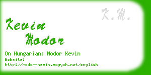 kevin modor business card